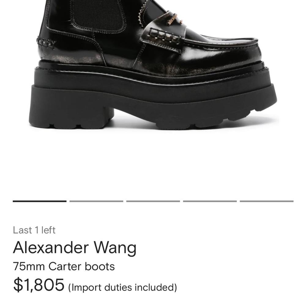 Alexander Wang Glossy Black Heeled Boots - Picture 3 of 3